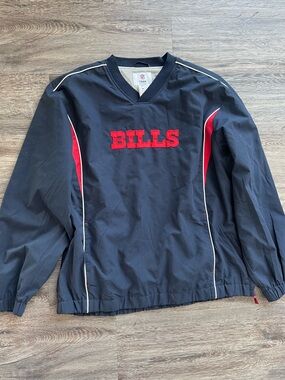 Buffalo Bills | Pullover V Neck Embroidered Windbreaker NFL Side Zip NFL Outdoor